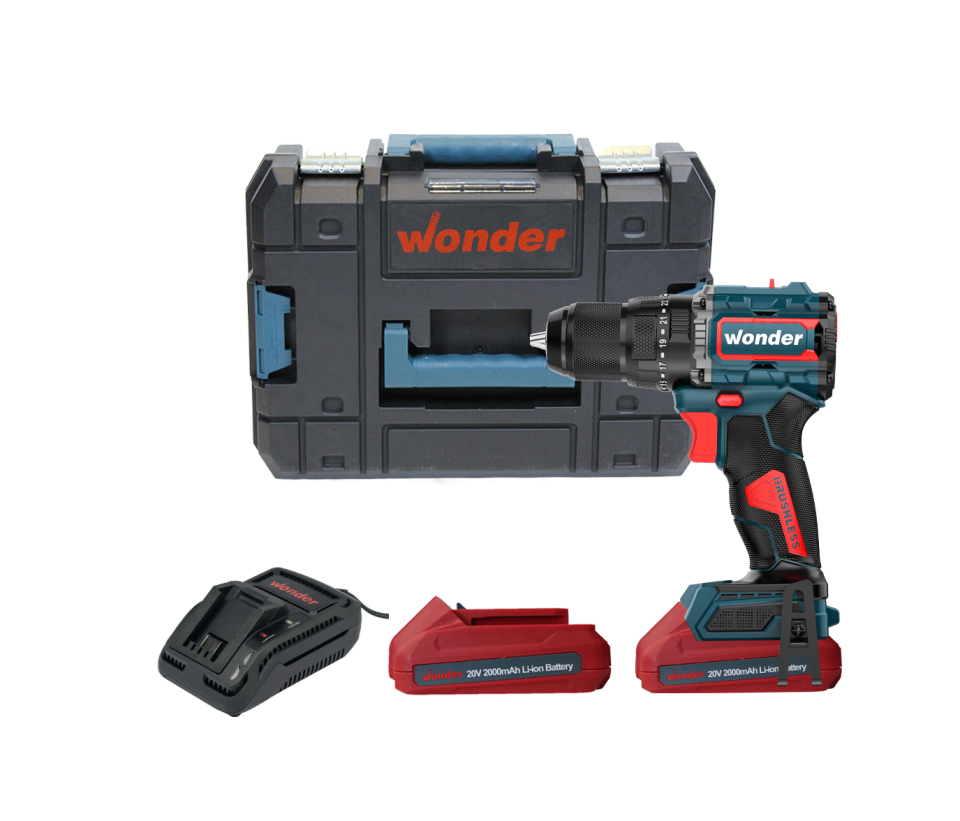 Wonder WAM26S2 20V 2.0Ah Li-ion Çift Akülü Kömürsüz Darbeli Matkap 85Nm