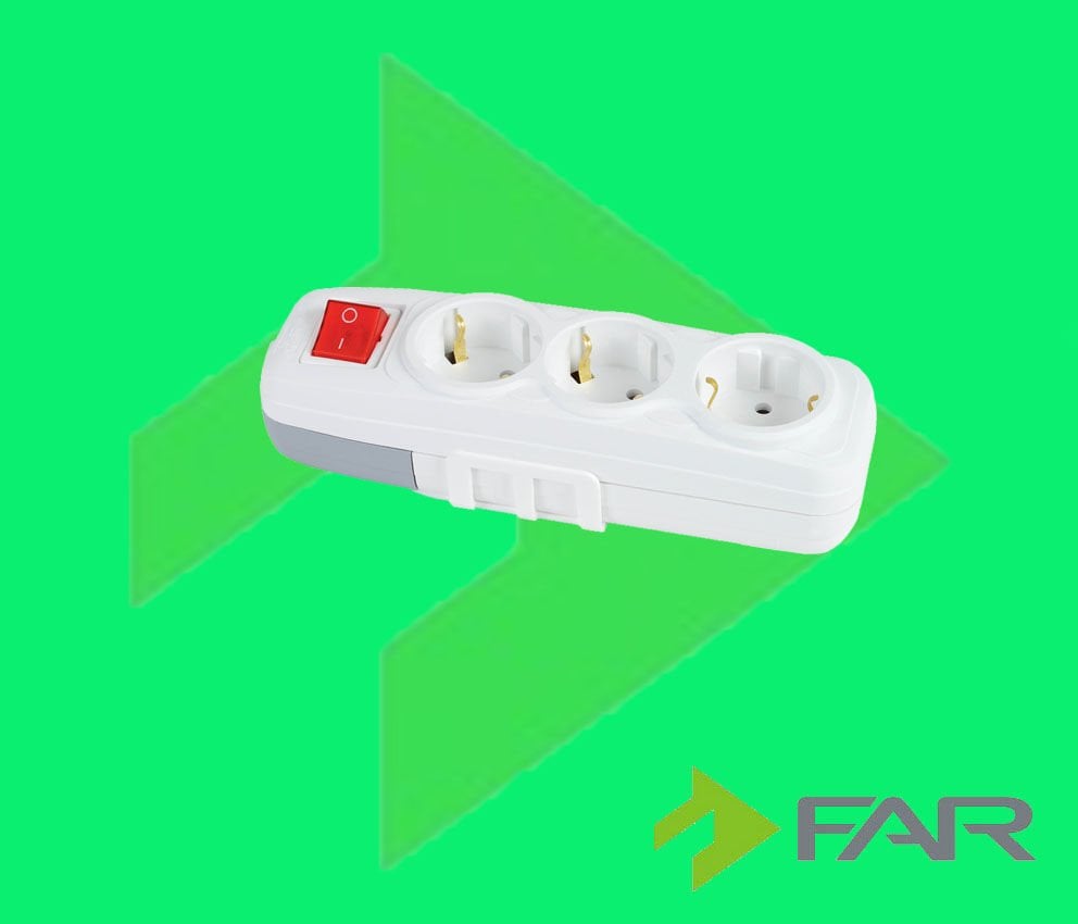 Far Üçlü Grup Priz Anahtarlı Klemensli