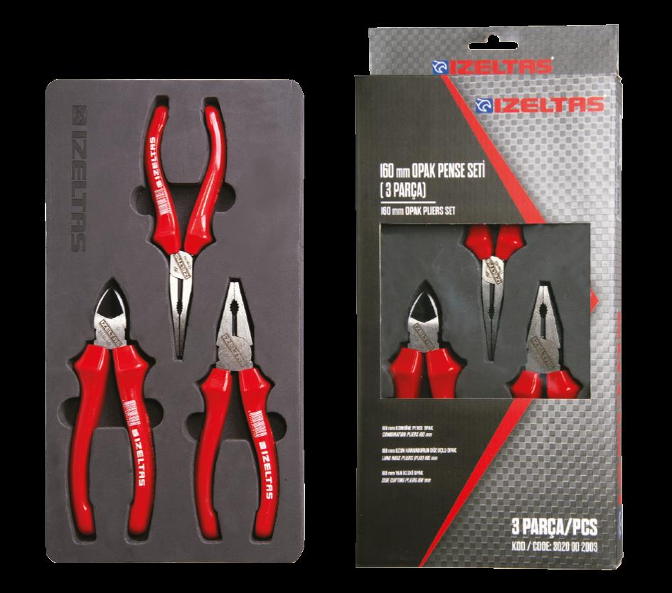 İzeltaş Opak İzole Pense 160mm 3'lü Set