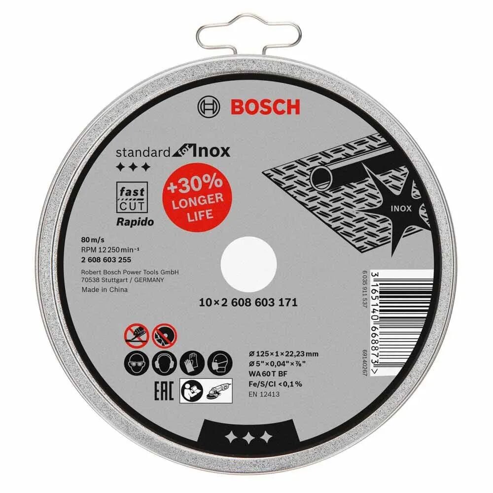 Bosch Sd Inox Rap. Kesme Taşı 125X1.0mm 10'lu