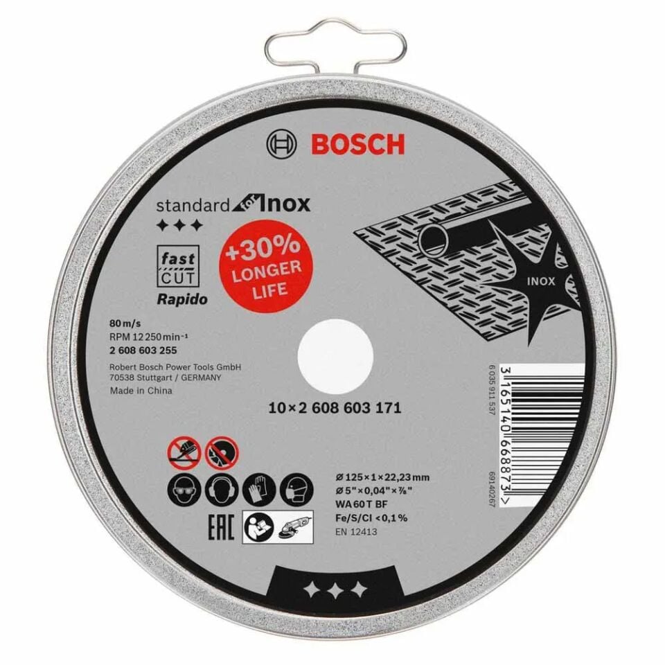 Bosch Sd Inox Rap. Kesme Taşı 125X1.0mm 10'lu