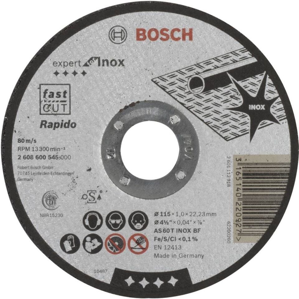 Bosch Ex Inox Kesme Taşı 180X1.6mm Düz
