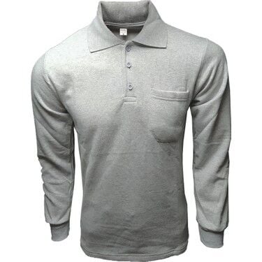 Sweat Polo Yaka İki İplik Gri (XL)