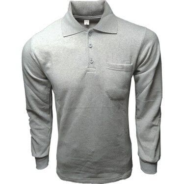 Sweat Polo Yaka İki İplik Gri (XXL)