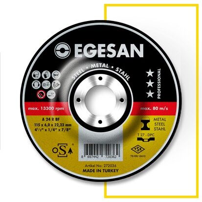 Egesan Pro Metal Taşlama Diski 180x8,0x22,23