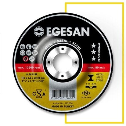 Egesan Pro Metal Taşlama Diski 180x8,0x22,23