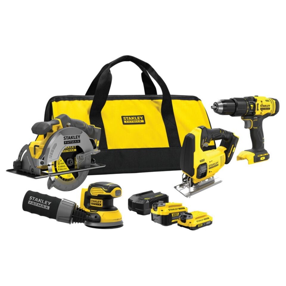 Stanley SFMCK412MDS-QW V20 18Volt 4'lü Set Ağaç İşleri 1x4.0Ah 1x2.0Ah