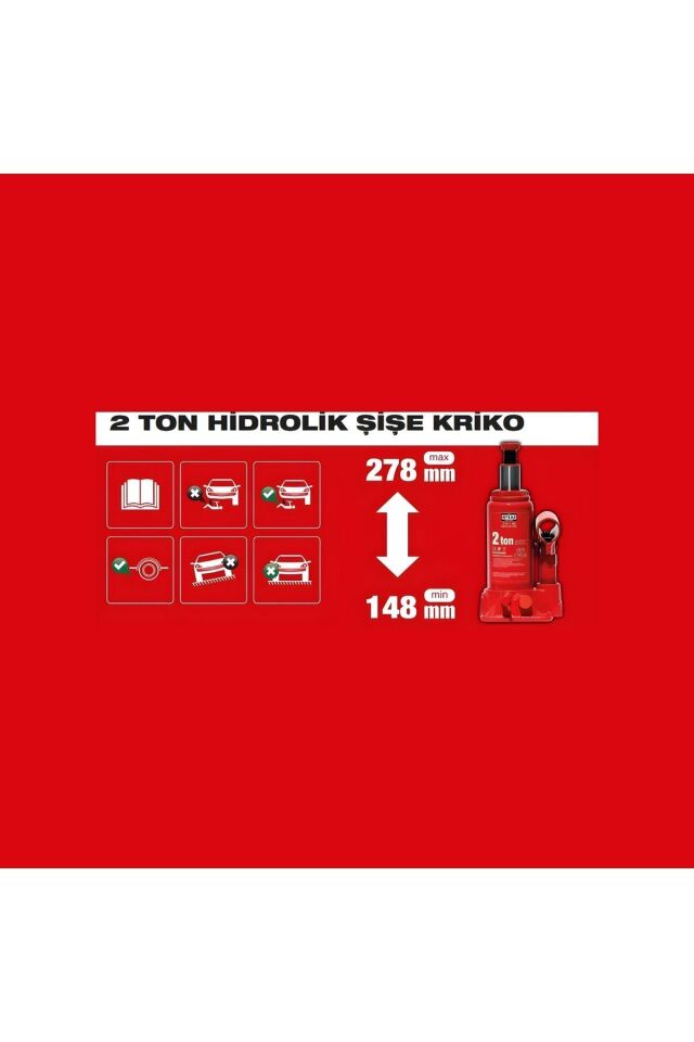 Hidrolik Şişe Kriko 2 ton