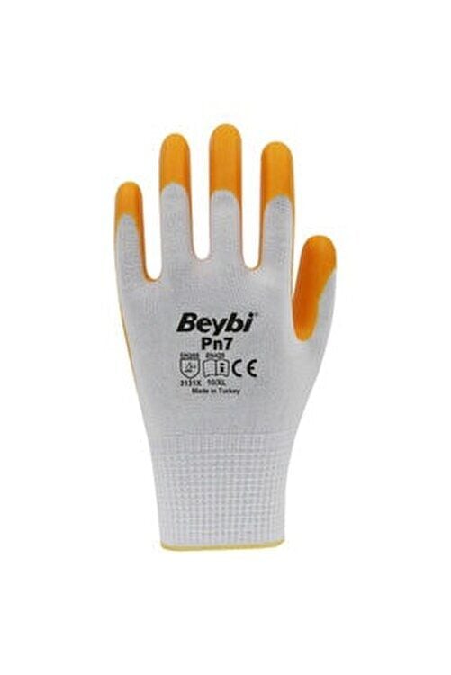 Beybi Pn-7 Polyester Nitril Eldiven Sarı No:10