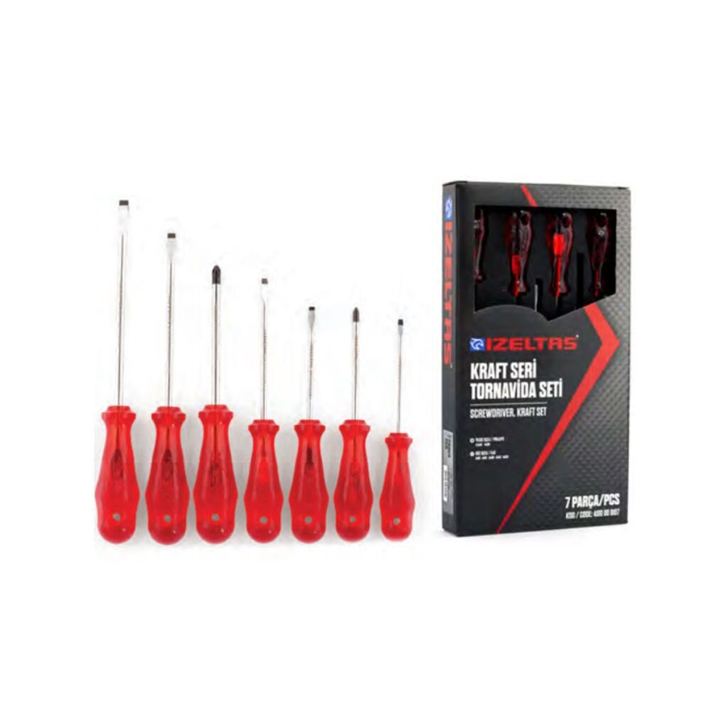 İzeltaş Kraft Tornavida Seti 7 Parça Düz-Yıldız