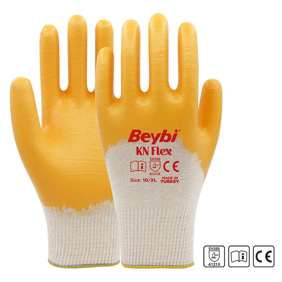 Beybi KN-FLEX Pamuk Astartlı Likralı Örme Eldiven No:10