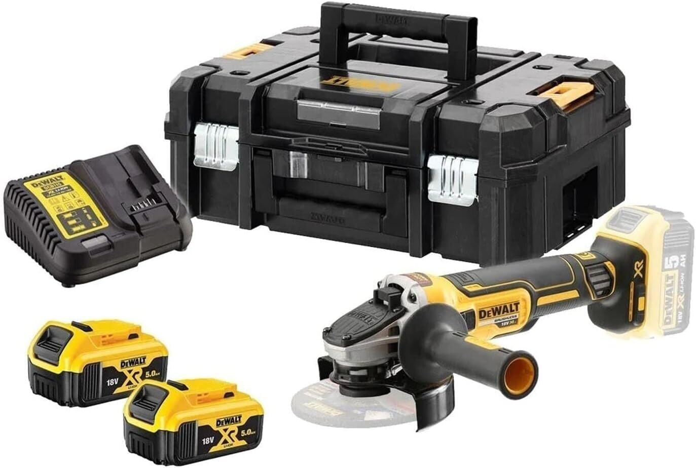 Dewalt DCG405P2T Kömürsüz Avuç Taşlama Makinesi 125mm 2x5 Ah
