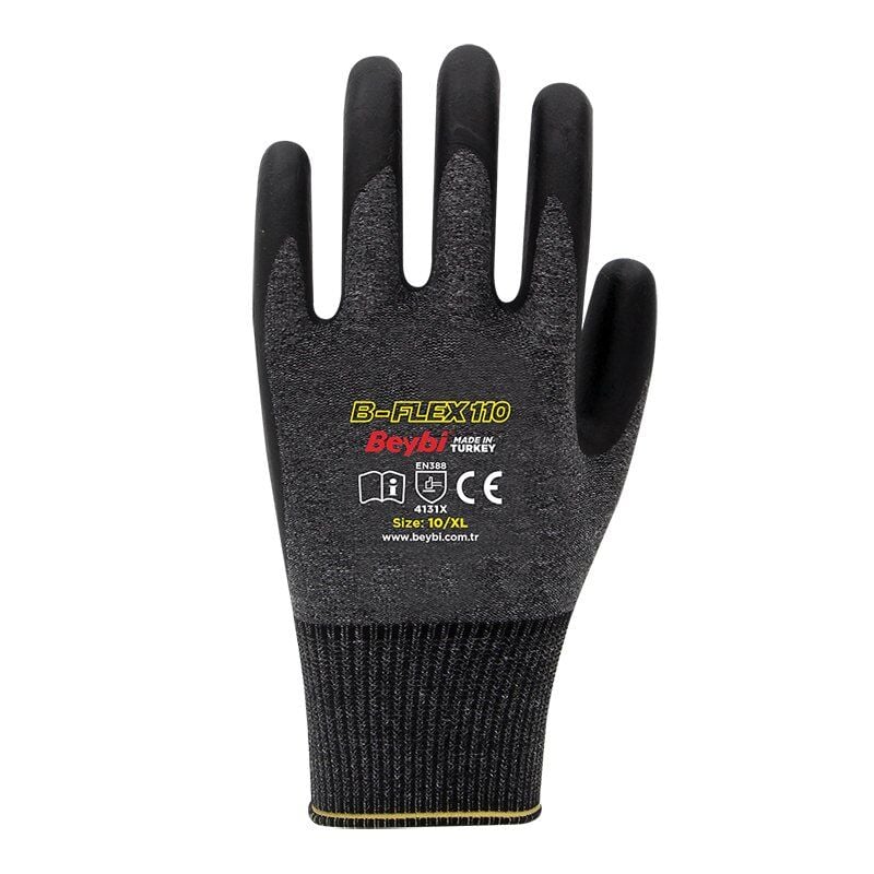 Beybi B-FLEX Köpük Kaplı Nitril Eldiven No:8