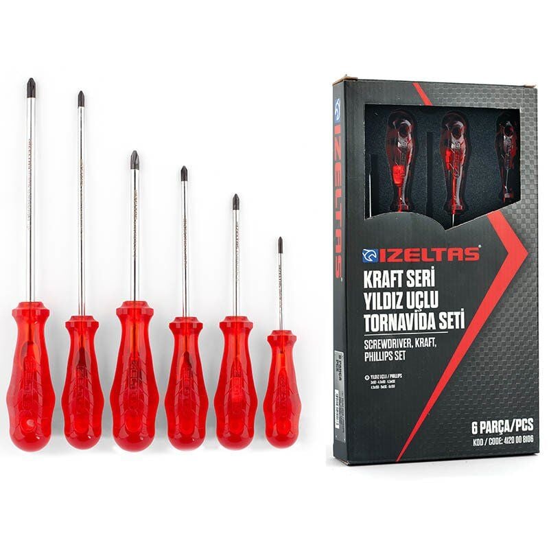 İzeltaş Kraft Yıldız Uçlu Tornavida Seti 6 Parça