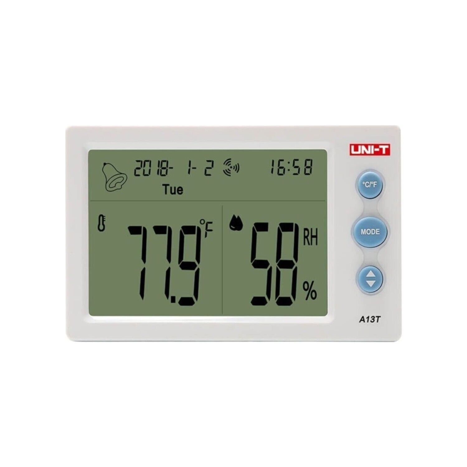 Uni-T A13T Dijital Saatli Sıcaklık ve Nem Ölçer Termometre