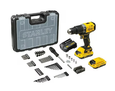 Stanley SCD718D2A Şarjlı Darbeli Matkap Vidalama Li-ion 18V 2.0Ah + 85 Parça Set