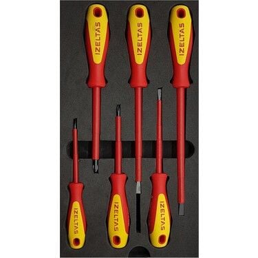 İzeltaş 4140 1000 V Izoleli 6 Parça Elektrikçi Tornavida Seti