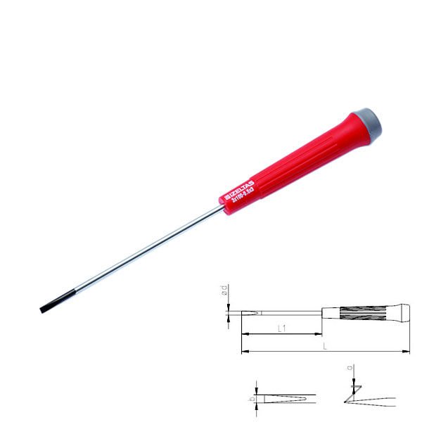 İzeltaş Elektronikçi Tip Klemens Düz Tornavida 4x80