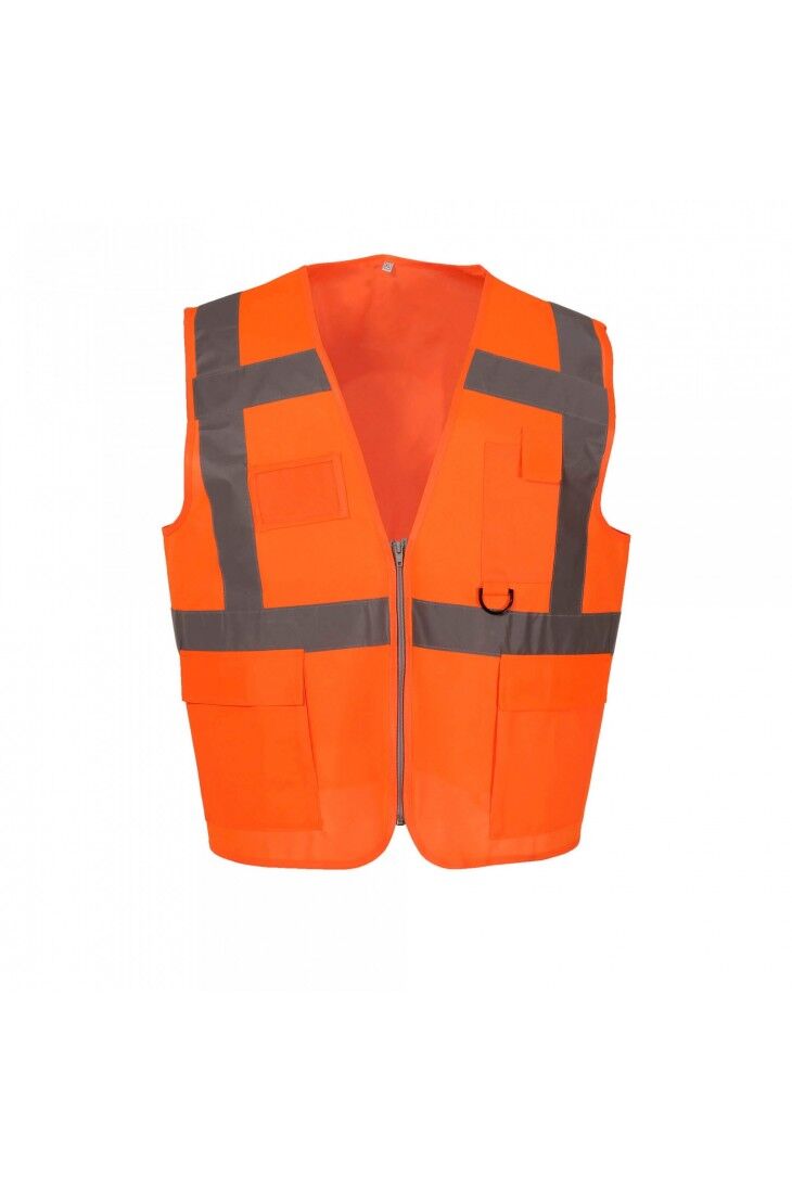 Mühendis Tip Cepli İkaz Yeleği Turuncu