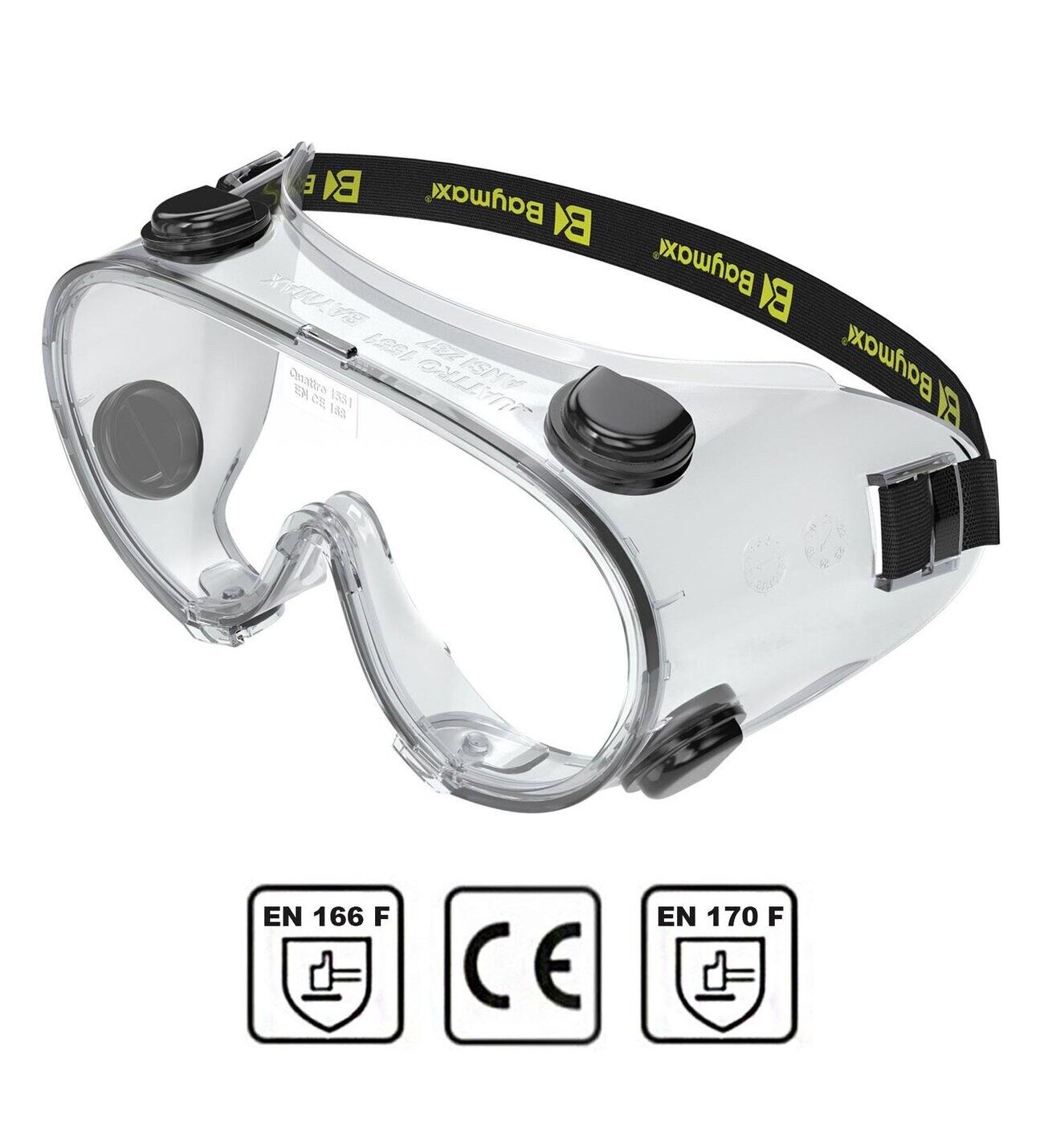 Baymax S-1551 Koruyucu Quattro Ventilli Gözlük Şeffaf