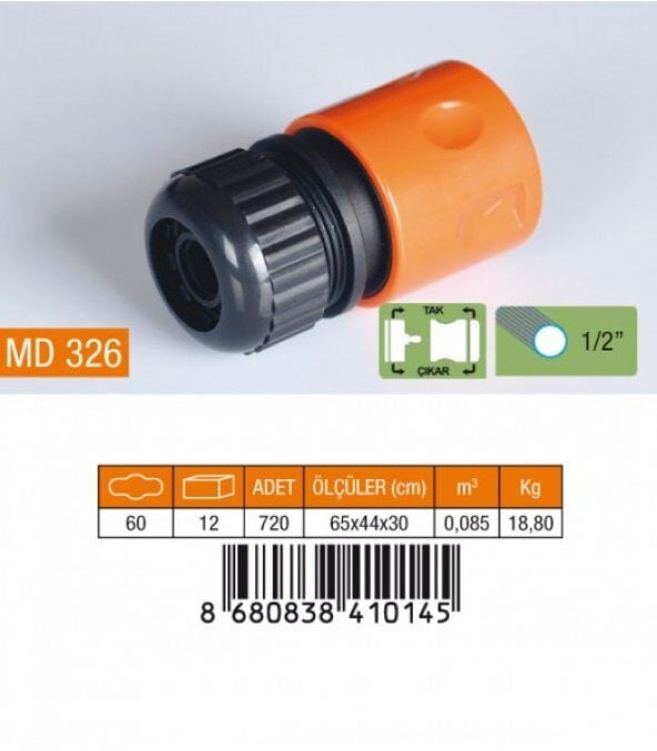 Medalyan MD 326 Hortum Adaptörü 1/2''