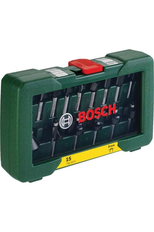 Bosch Freze Seti Şaftlı 15 Parça 8mm