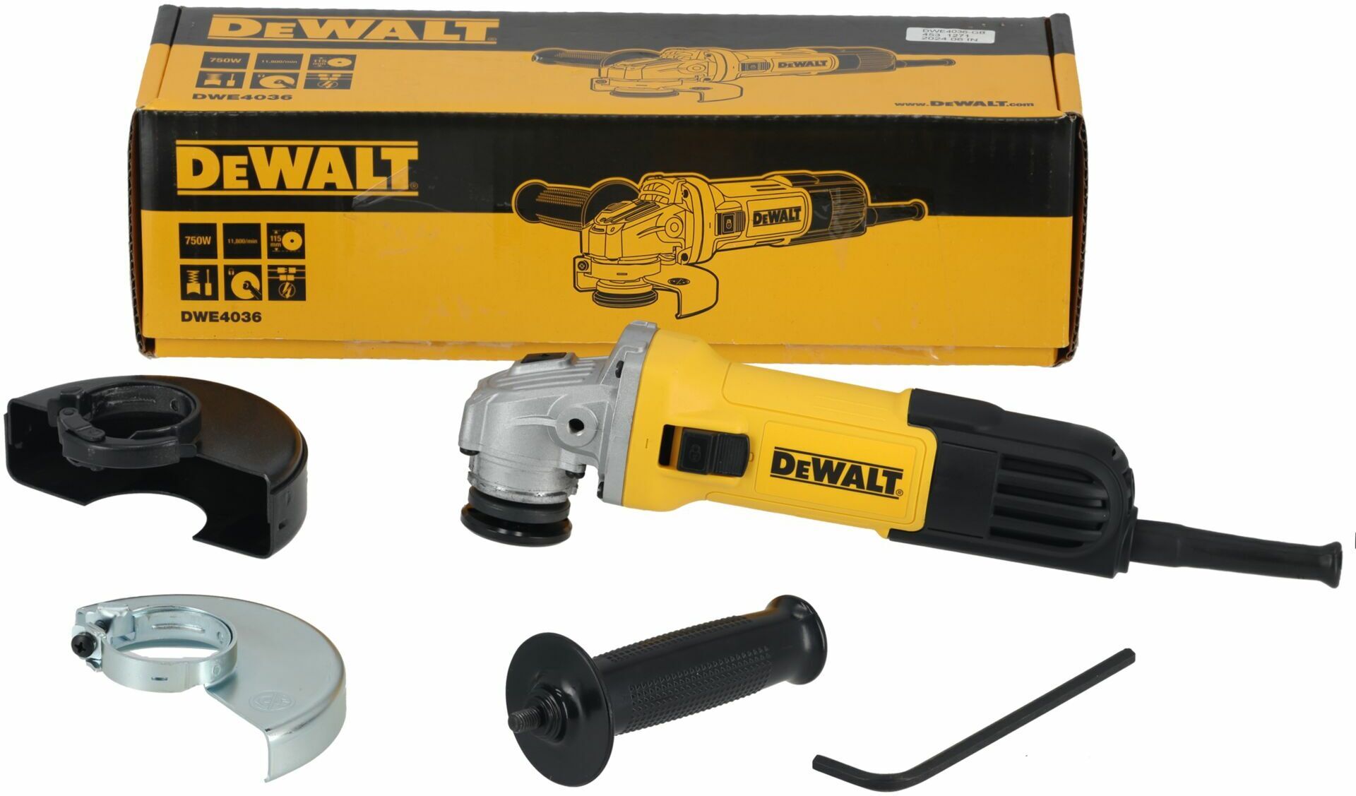 Dewalt DWE4036-QS Avuç Taşlama No-Volt 750W 115Mm