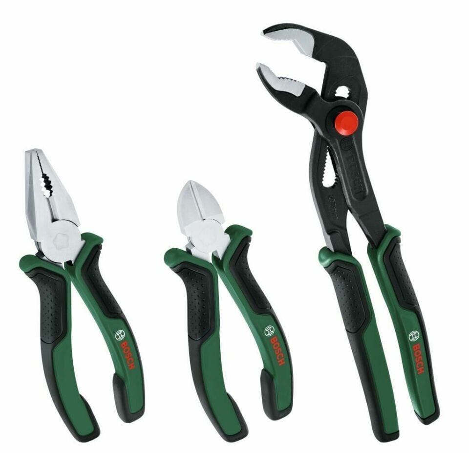 Bosch Pense Seti 3 Parça Premium (Pense, Yan Keski,  Boru Anahtarı)