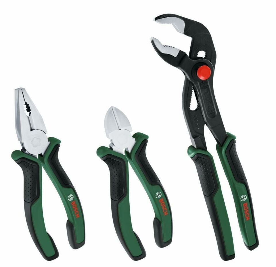 Bosch Pense Seti 3 Parça Premium (Pense, Yan Keski,  Boru Anahtarı)
