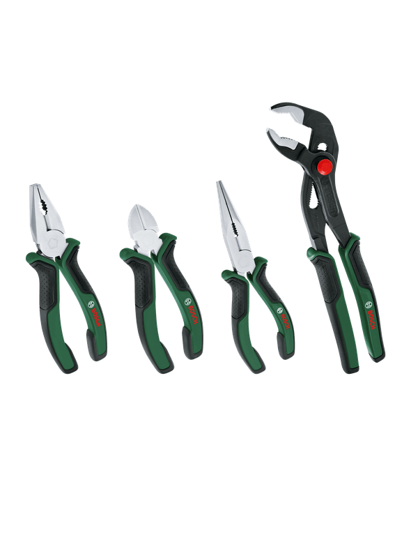 Bosch Pense Seti 4 Parça (Pense, Yan Keski, Kargaburun, Boru Anahtarı)