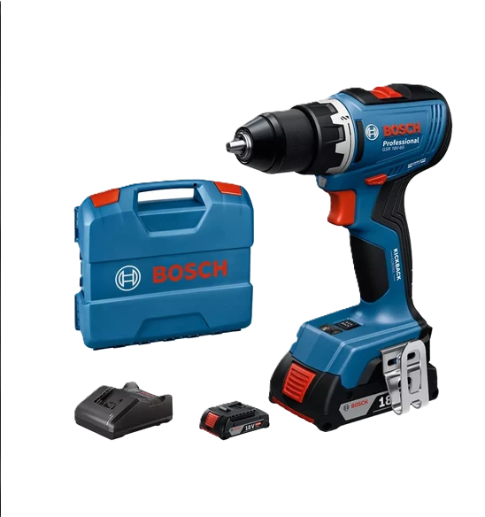 Bosch GSR 18V-65 Akülü Darbesiz Vidalama Makinesi 18 Volt 2x2.0Ah + Çanta 06019N3000