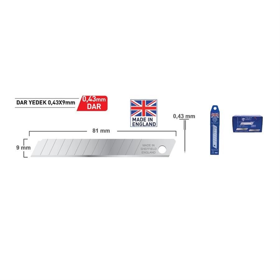 Jewel St-4309 Maket Bıçağı Yedek Ağzı 0,43x09mm 10'lu Dar