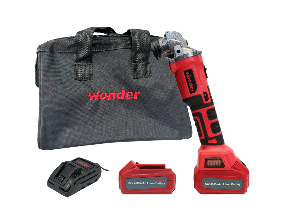 Wonder AT18-AG BL-0 20V 4.0Ah Li-ion Çift Akülü Kömürsüz Avuç Taşlama 125mm SB18