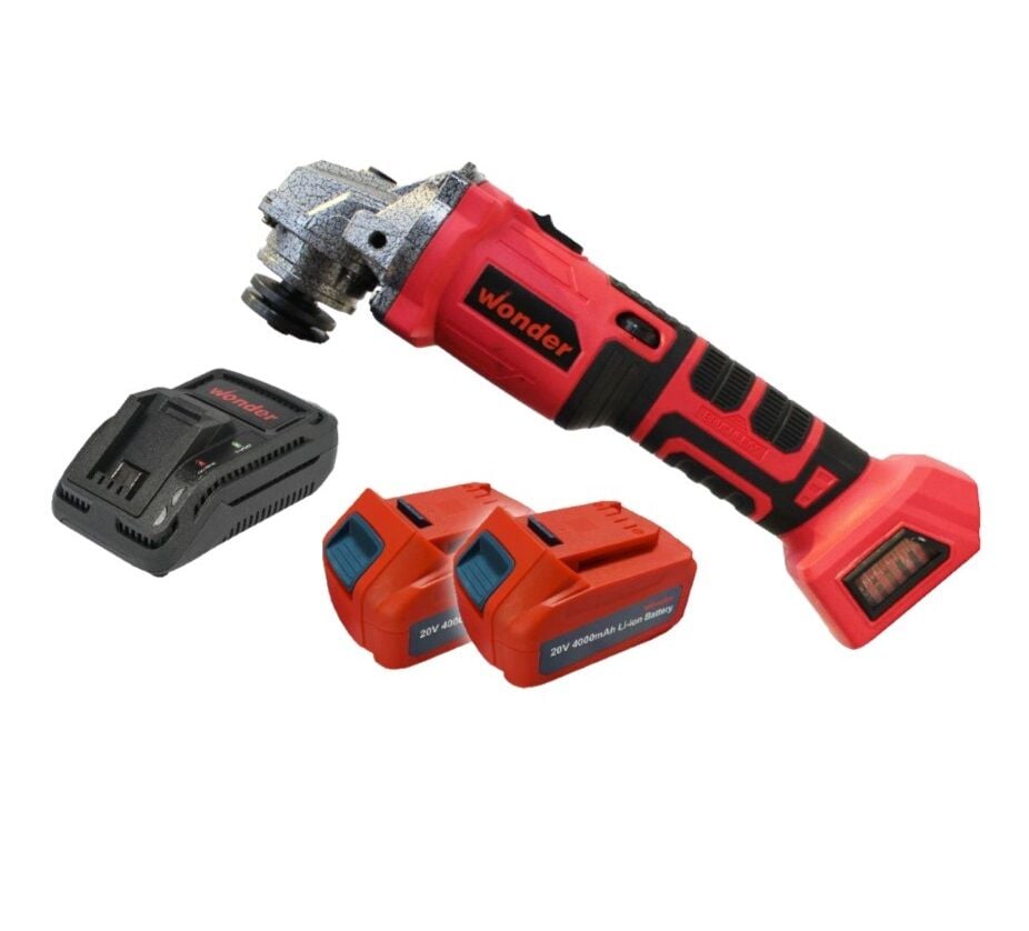 Wonder AT18-AG BL-0 20V 4.0Ah Li-ion Çift Akülü Kömürsüz Avuç Taşlama 125mm SB18