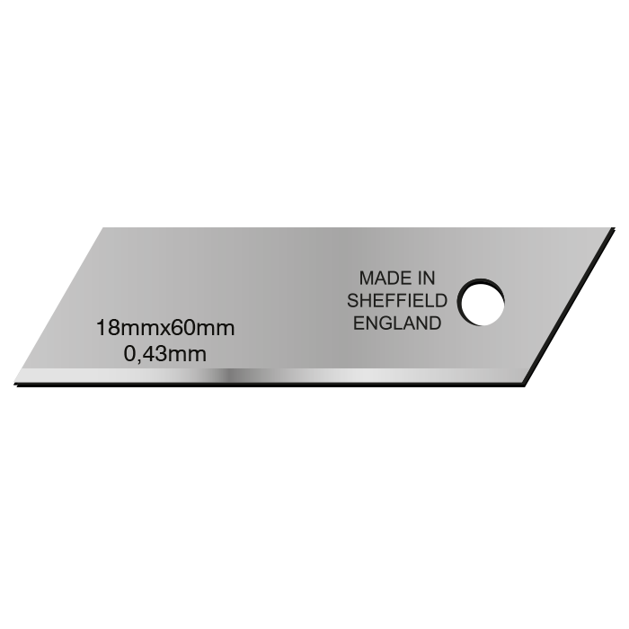 Jewel KNI111 Sustalı Maket Bıçağı Yedek Ağzı Kısa 18x60mm 0,43mm 10lu