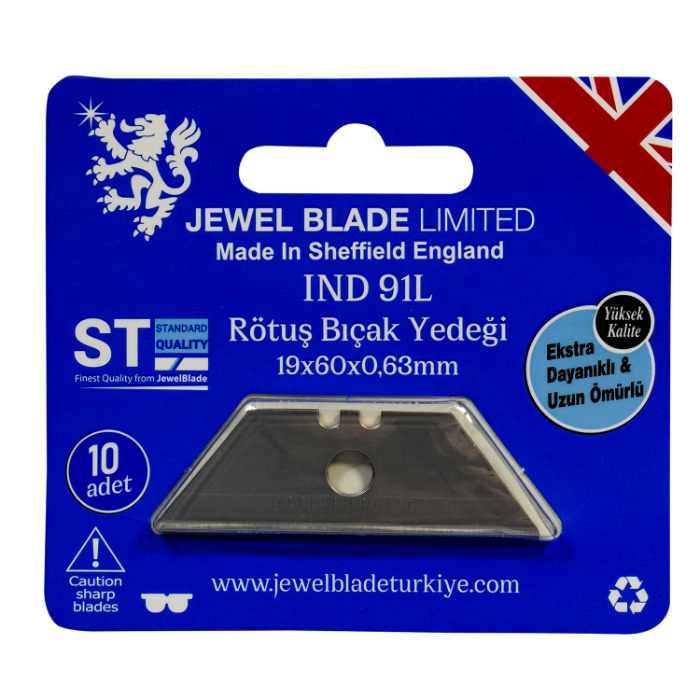 Jewel KNI 12 Maket Bıçağı Yedek Ağzı 19x60mm 63mm 10lu