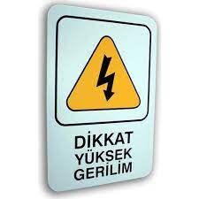 LUNA Metal Levha Dikkat Yüksek Gerilim 25.5x36cm