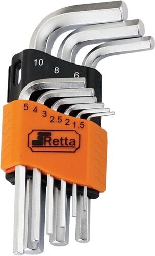 RETTA 9 Parça Altı Köşe L Allen Anahtar Takımı Kısa