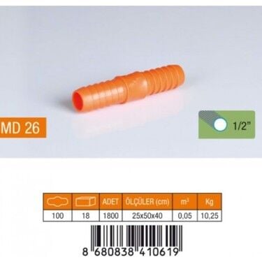 MD 26 Plastik Hortum Eki 1/2'' / 113-26