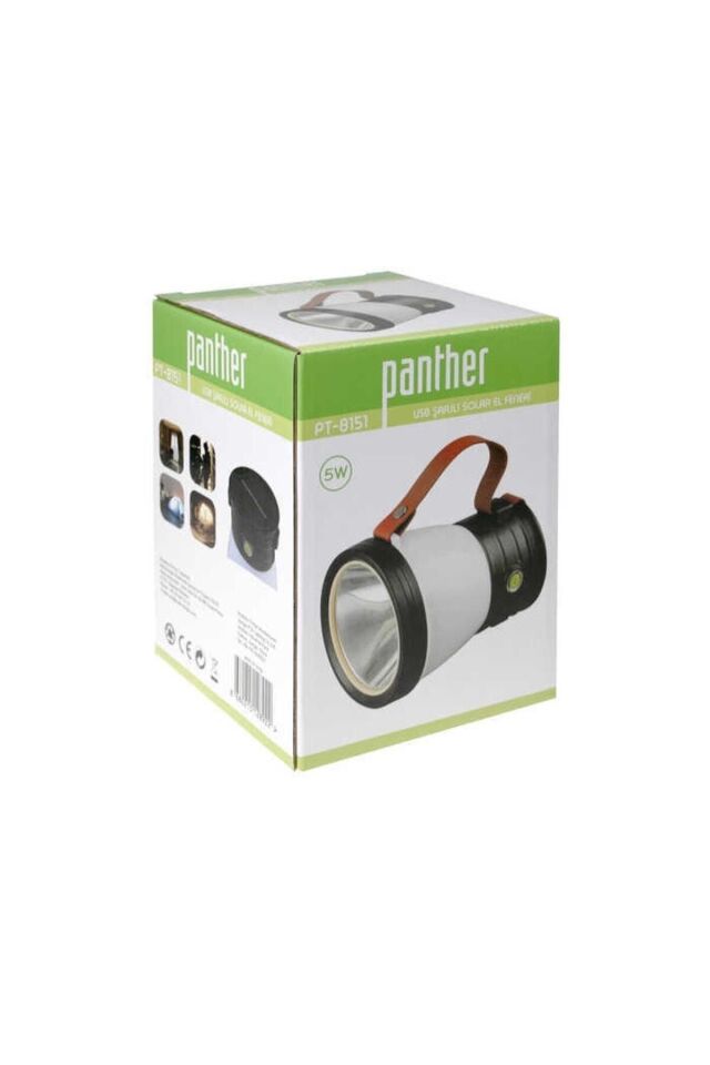 Panther PT-8151 USB Şarjlı Solar El Feneri