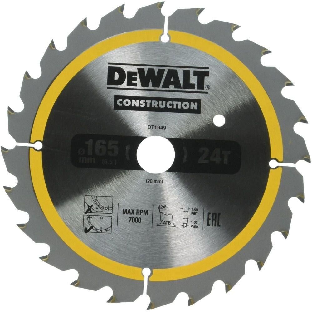 Dewalt DT1949-QZ Daire Testere Elmas 165X20mm 24 Diş