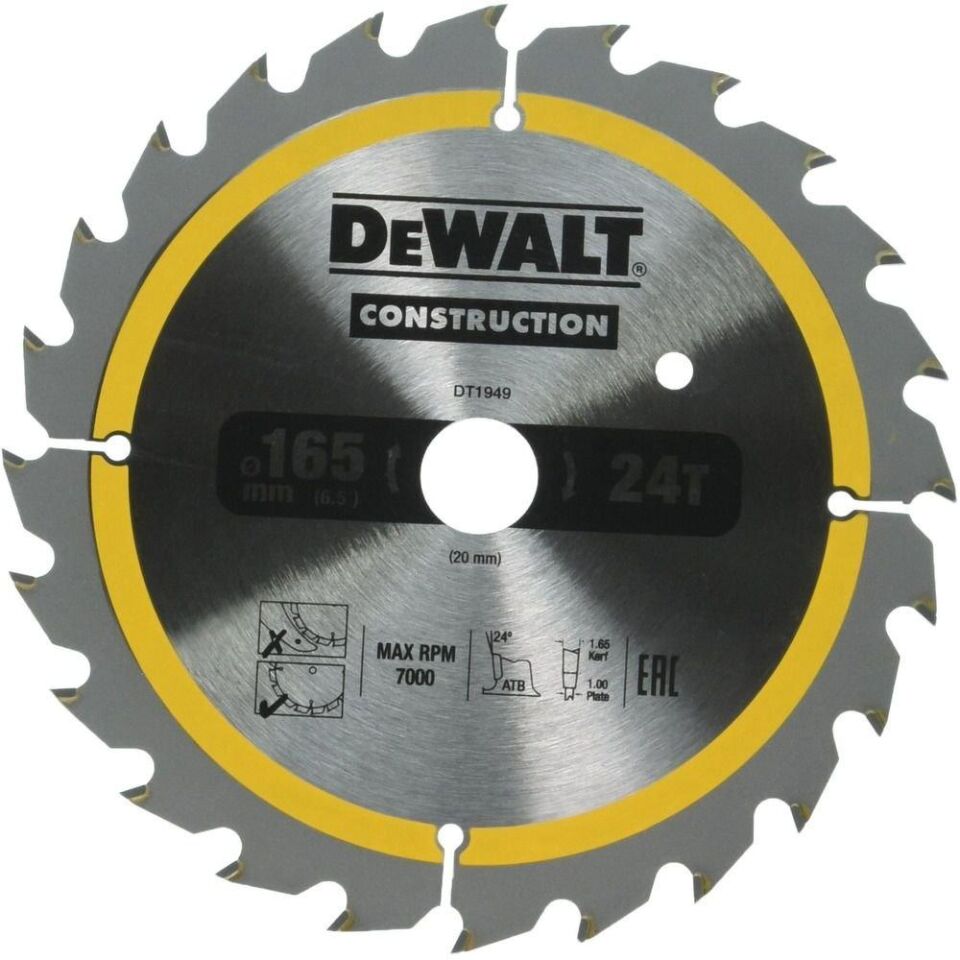 Dewalt DT1949-QZ Daire Testere Elmas 165X20mm 24 Diş