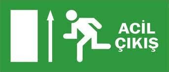 İkaz Levhası Acil Çıkış Yukarı 12x25