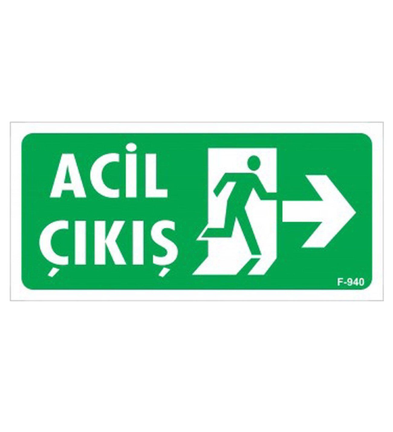 İkaz Levhası Acil Çıkış Sağa 12x25