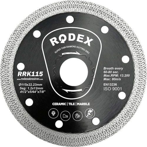 Rodex Islak & Kuru Elmas Kesme Diski 180mm (Ultra Slim Çok Amaçlı Kullanım)