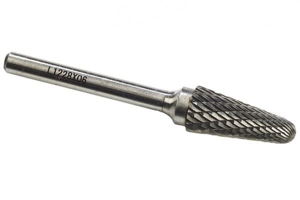 Karbür Kalıpçı L Tipi Konik Yuvarlak Uç Freze 6mm