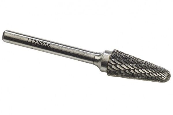 Karbür Kalıpçı L Tipi Konik Yuvarlak Uç Freze 6mm