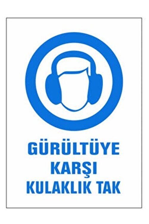 İkaz Levhası Gürültüye Karşı Kulaklık Tak - 5