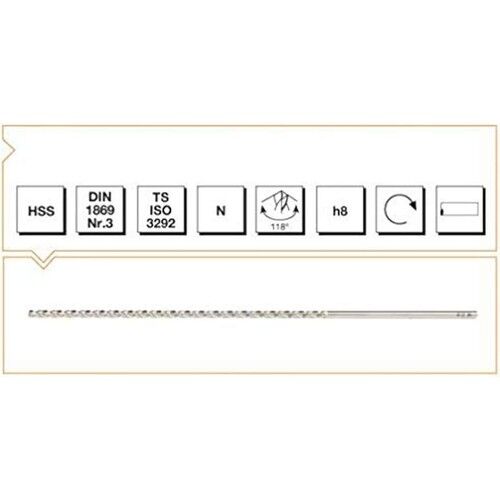 DIN1869 Ekstra Uzun No3 Matkap Ucu 430x10.0mm